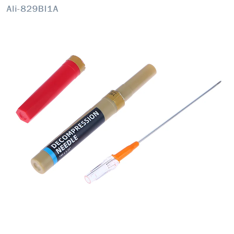 Rescue Pneumothorax Needle Trauma Medical Ifak Chest Cathether Needlecatheter 14G Needle Decompression First Aid Kit