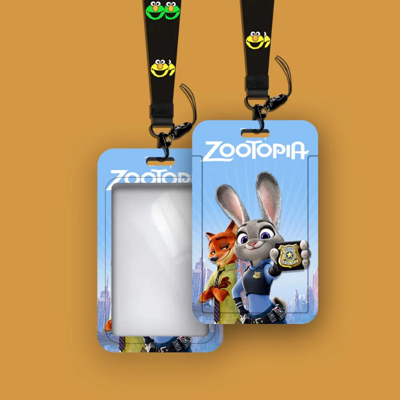 Disney Zootopia Lanyard Cartoon Judy Hopps Nick Wilde Card Holder