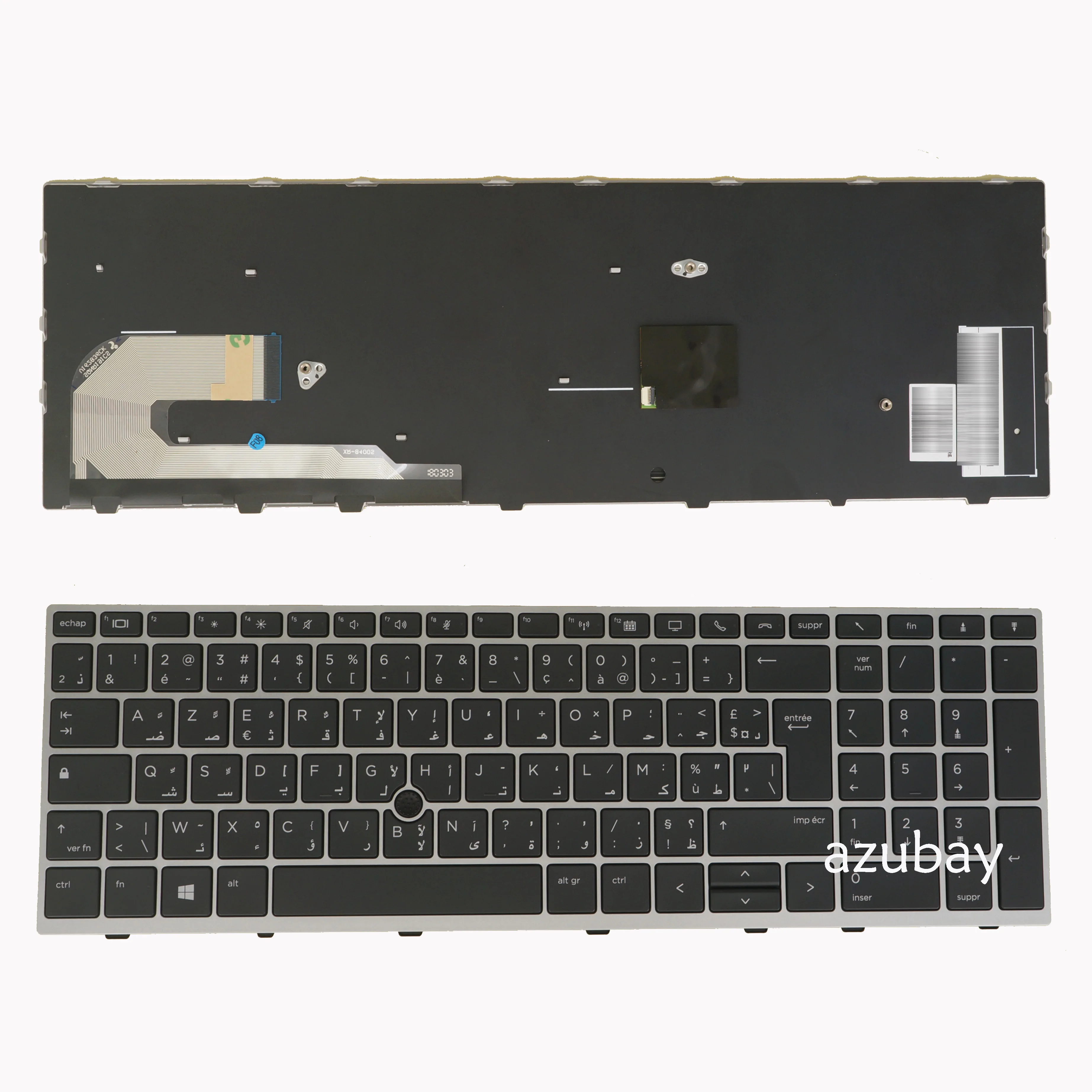UP PARTS® Clavier De Rechange Pour HP Elitebook 850 G3 755 G3 850 G4 755 G4 Rétroéclairé Avec Track Point Colre Silver