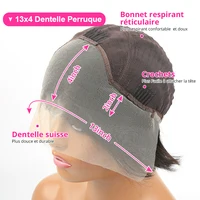 Perruque Naturelle Moins Cher Perruques coupe lutin cheveux humains perruques courtes Bob 13x4 perruque avant en dentelle pour les femmes noir coupe lutin perruque frontale transparente couches droites 6