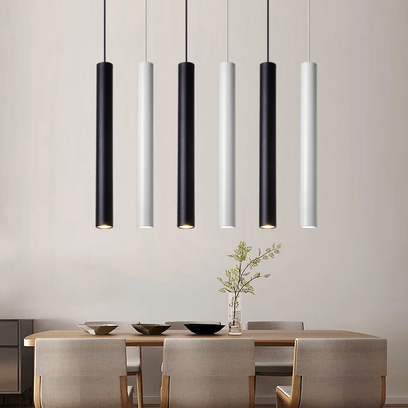 Dimmable Led Pendant Lights Cylinder Long Tube Lamps 5/7/12w Kitchen