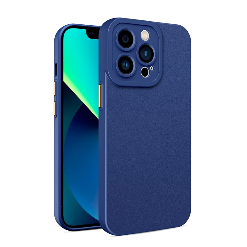 iphone 13 mini slim case Solid Color Leather Texture Silicone Phone Case For iPhone 13 12 11Pro Max X XR XS Max 7 8 Plus Camera Protection Soft TPU Cover iphone 13 mini case cheap