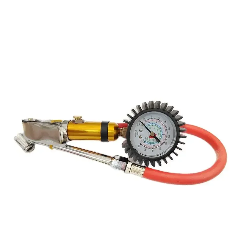 Pressure Gauge Tire Pressure Gauge Heavy Duty 220 PSI Tire Inflator High Precision Pressure Gun with Leakproof Air Hose for Car Truck