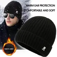 Winter Thick  Beanie Hat With Fleece Lined For Men Women Winter Solid Knitted Wool Skull Cap For Outdoor Activities & Daily Use 6