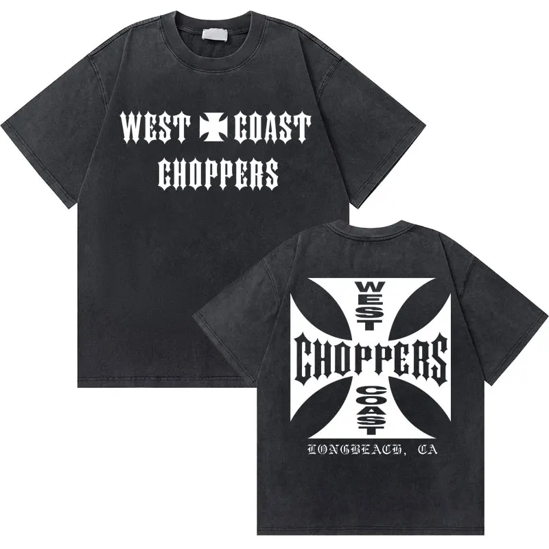 

Hot Sale West Coast Choppers Graphic Tshirt Men Women Washed Vintage Hip Hop Oversized T-shirt Male Streetwear Men's Fleece Tees