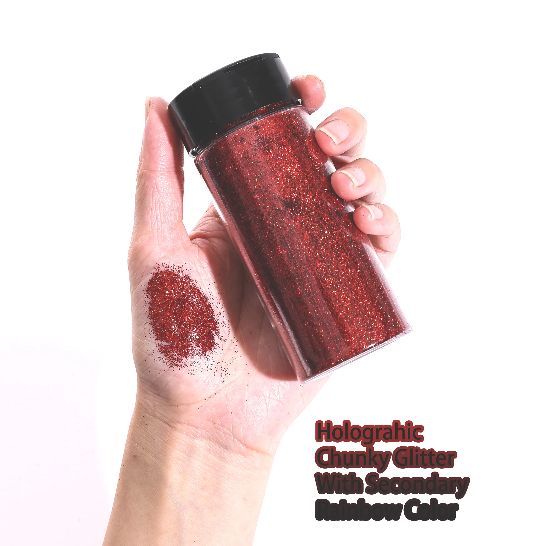 80G/2.8OZ Holographic Ultra Fine Glitter 1/128" Resin Glitter Powder Sequins Flakes Hair Face Bod Nail Glitter