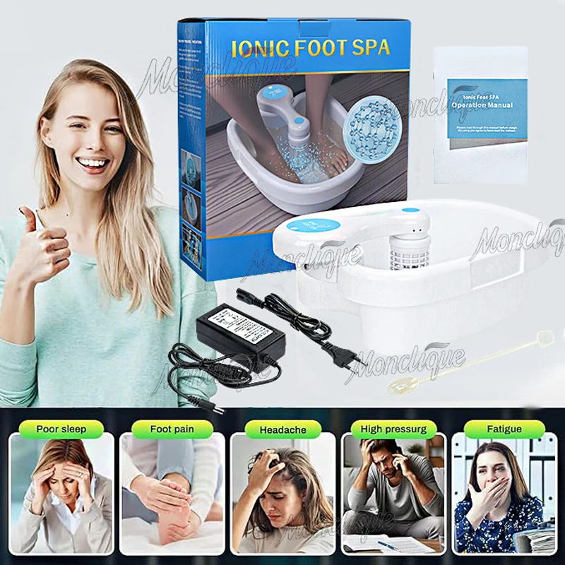 Electric Foot Detox Device Ionic with Basin Mini Detoxifier Massager Relax Pedicure Portable Foot Care Tools Full For Vitality