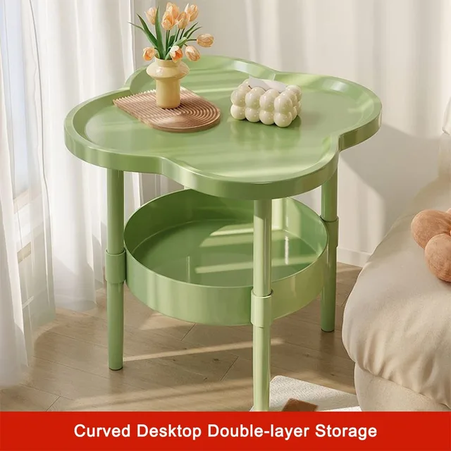 Table d'appoint tendance 40x40CM, petite Table d'appoint en plastique, facile à assembler, Table de chevet Double couche pour le salon 1