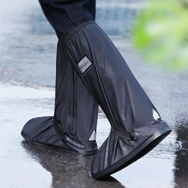 Outdoor Waterproof Shoe Cover Long Length Slip-resistant Zipper Rain Boots Overshoes Thick Waterproof Rainy Days Useful Tools