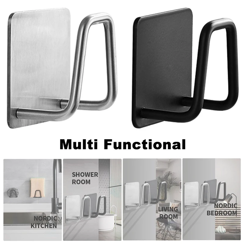 KitchenSpongesHolderSelfAdhesiveSinkSpongesDrainDryingRackStainlessSteelStorage