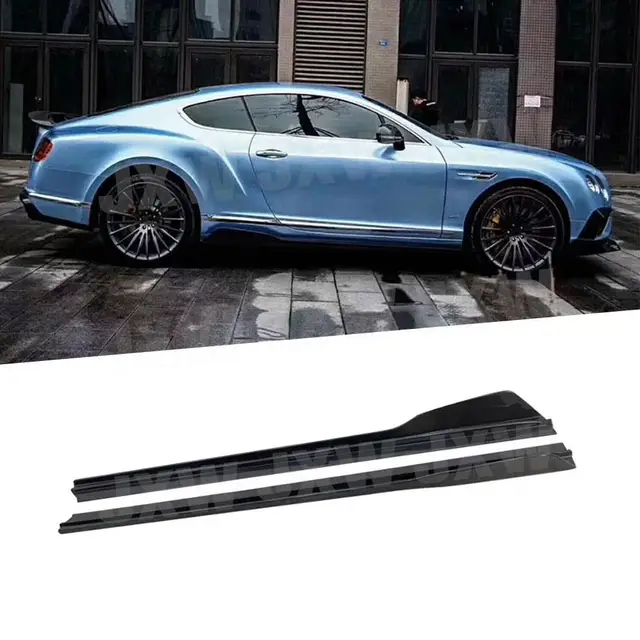 Carbon Fiber Car Side Skirt Extensions BodyKits Side Skirts Rocker Panels For Bentley Continental GT 2015-2017 ST Style - - Racext 1