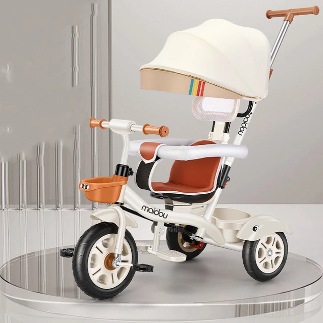 Tricycle pour enfants de 1 à 5 ans, poussette pour bébé, vélo à pousser à la main 1
