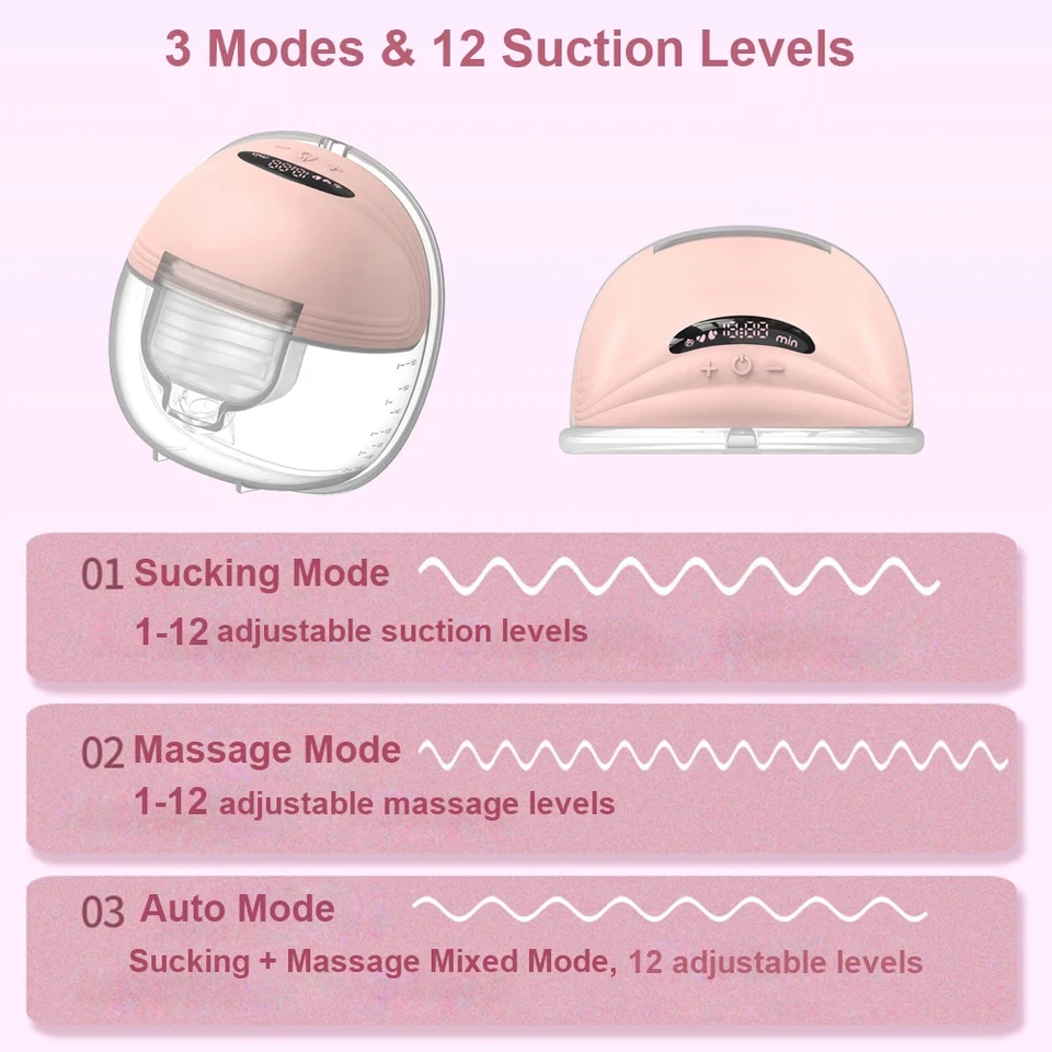 Wearable Super Silent Hands Free Electric Breast Pump Comfort Milk Collector For Breastfeeding With 24mm Flange_voghion.com