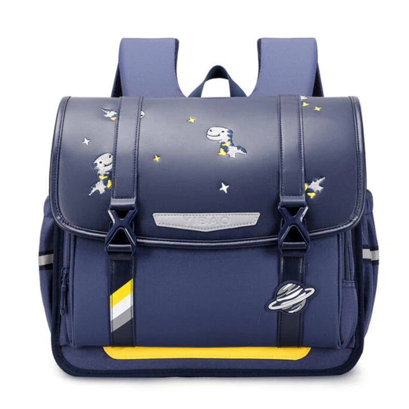 

Dinosaur Backpack Boys Girls School Bags Cartoon Print Backpack High-quality PU Leather Flap Primary School Backpack 1-3 Grade