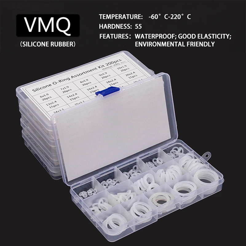 PCP Paintball Sealing O Rings 150PCS White Silicone Replacements OD 6mm-30mm CS 1.5mm 1.9mm 2.4mm 3.1mm BG040-059-060-061-062