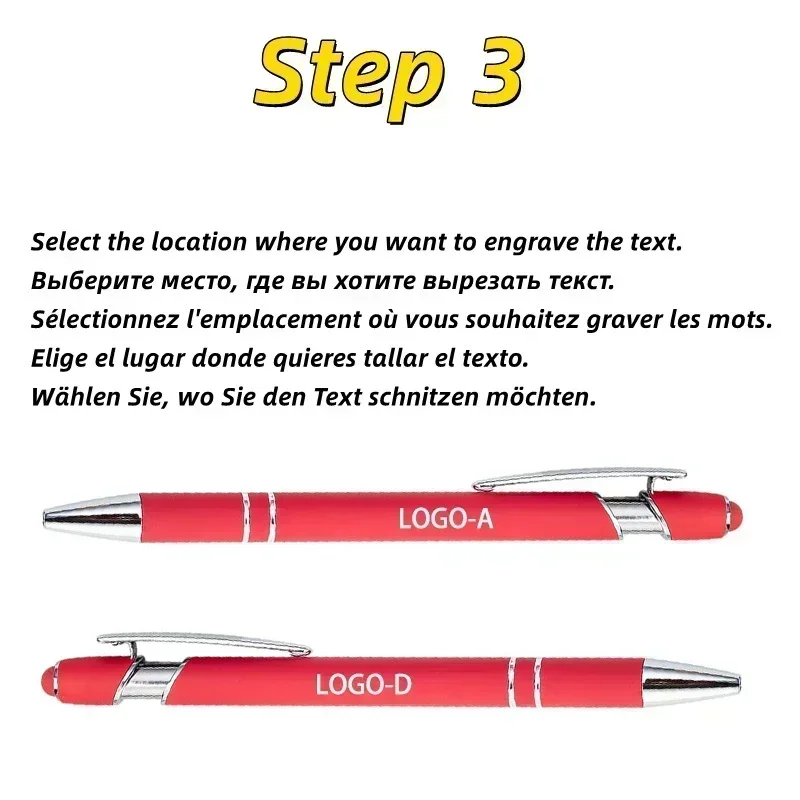 Metal Ballpoint Pen 20-200 Pens Touch Screen Pen Office School Advertising Text Laser Engraving metal ballpoint pens