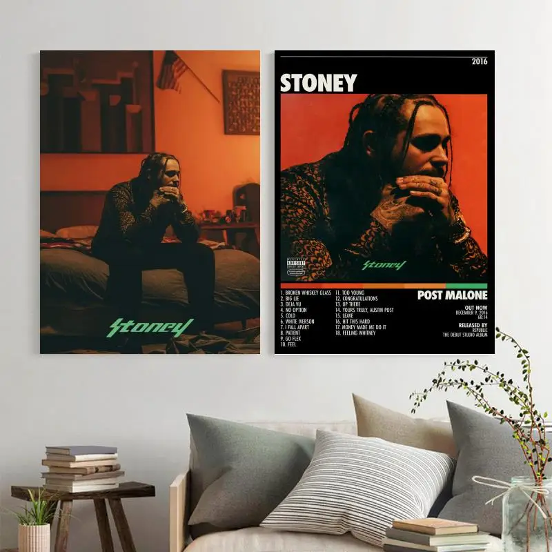 

Post Malone Stoney Singer Canvas Art Poster and Wall Art Picture Print Modern Family bedroom Decor Posters