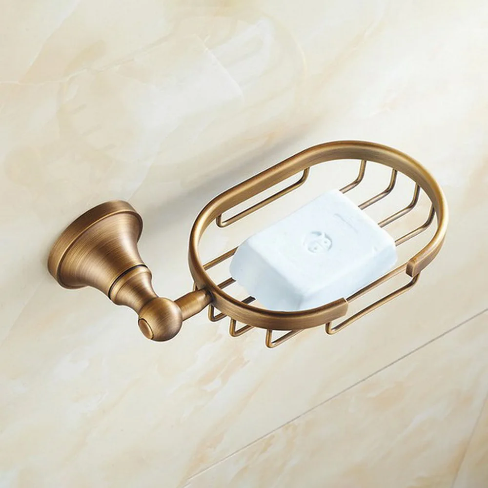 

Аксессуары для ванной комнаты винтажная Ретро Античная латунная корзина для мыла настенный держатель для мыла для ванной mba080