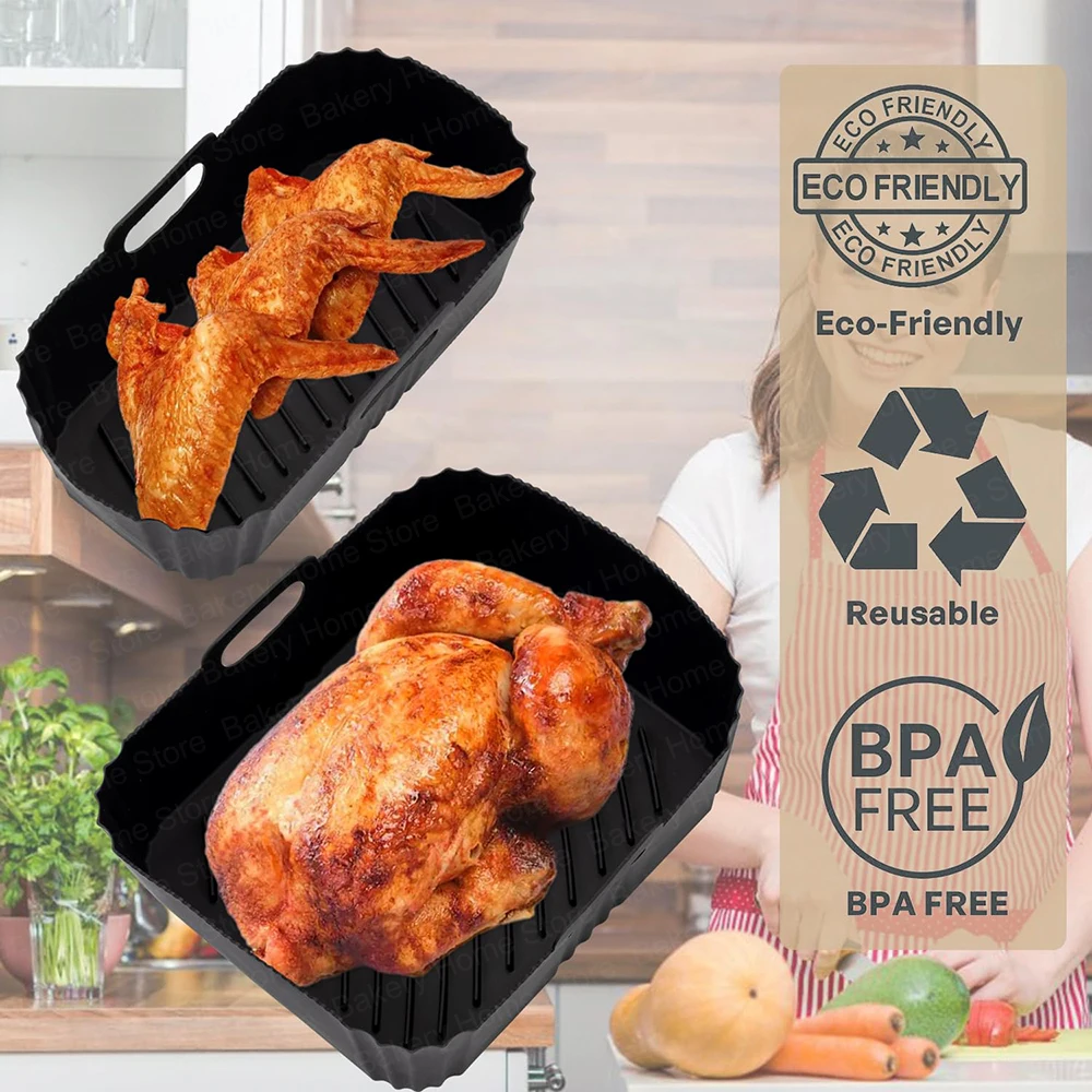 2 Stampi In Silicone Per Philips Airfryer Dual Basket, 6L+3L, Compatibili Con Serie 3000/5000 (NA350/00, NA550/00), Accessori Da Forno, Privi Di BPA - 4