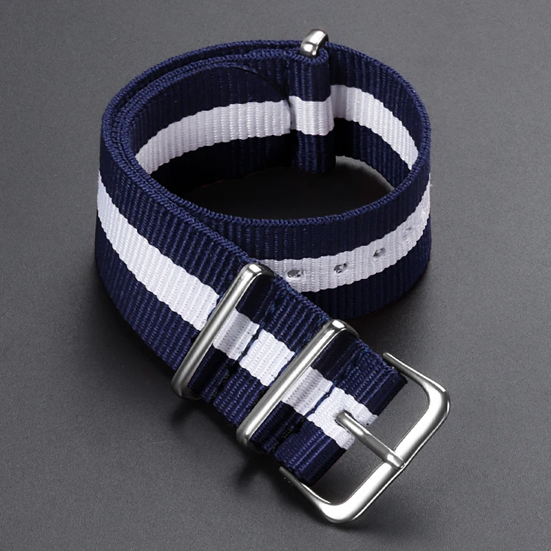 Universal Nylon Canvas Braided Watch Strap - One Piece Loop Bracelet