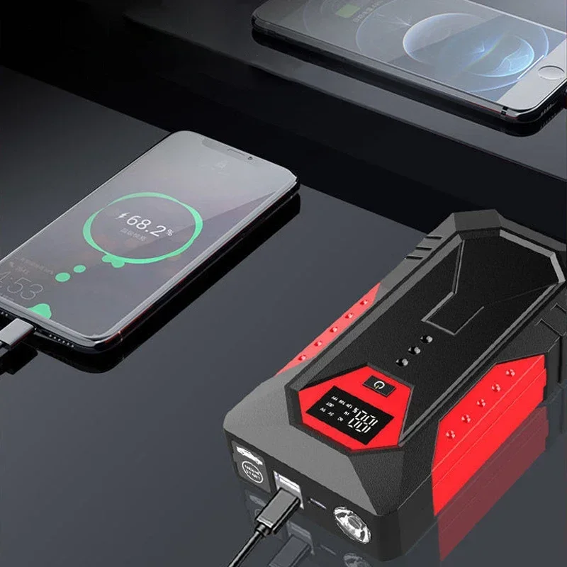 18000mAh Portable Car Jump Starter Power Bank Car Booster Charger 12V Starting Device Petrol Diesel Car Emergency Booster 2