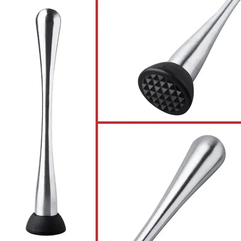Cocktail muddler cocktail stir sticks durable stainless steel wine mixing stick muddler cocktail stirrer shaker ice crusher comfortable grip barware tool