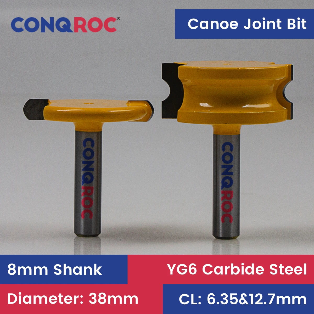 WoodworkingCanoeJointBeadandFluteRouterBitsSet8mmShankWooden