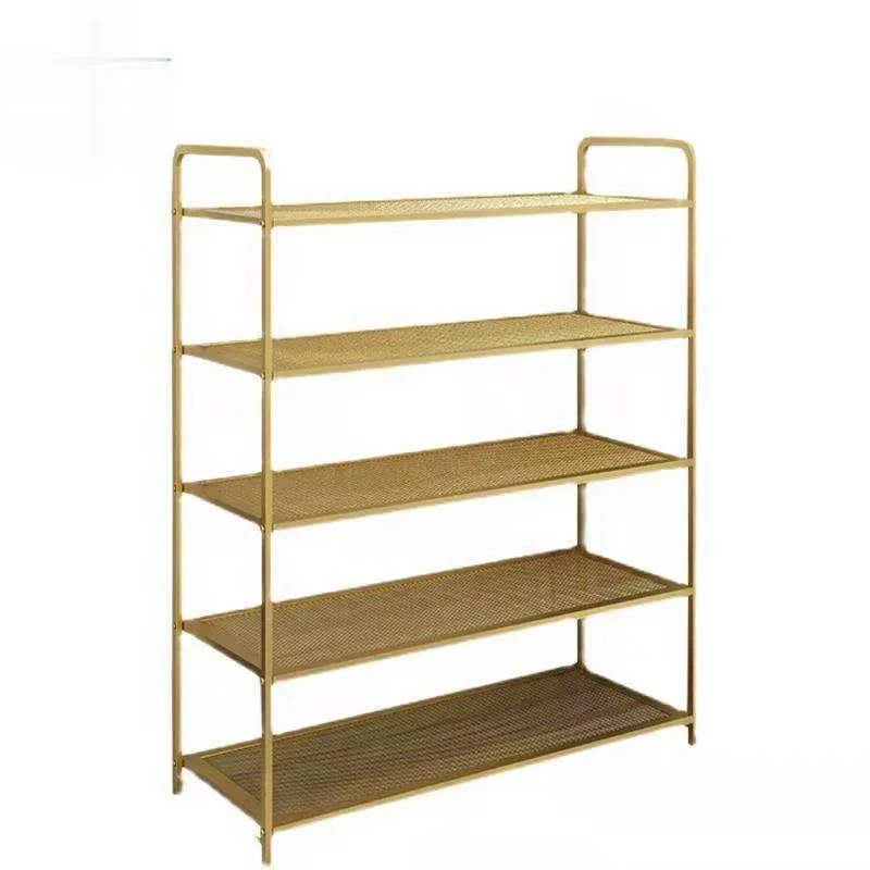Removable Metal Shoes Display Rack Gold Shoe Rack Organizer Multilayer Living Room Furniture Metal Home Shoe Rack 2