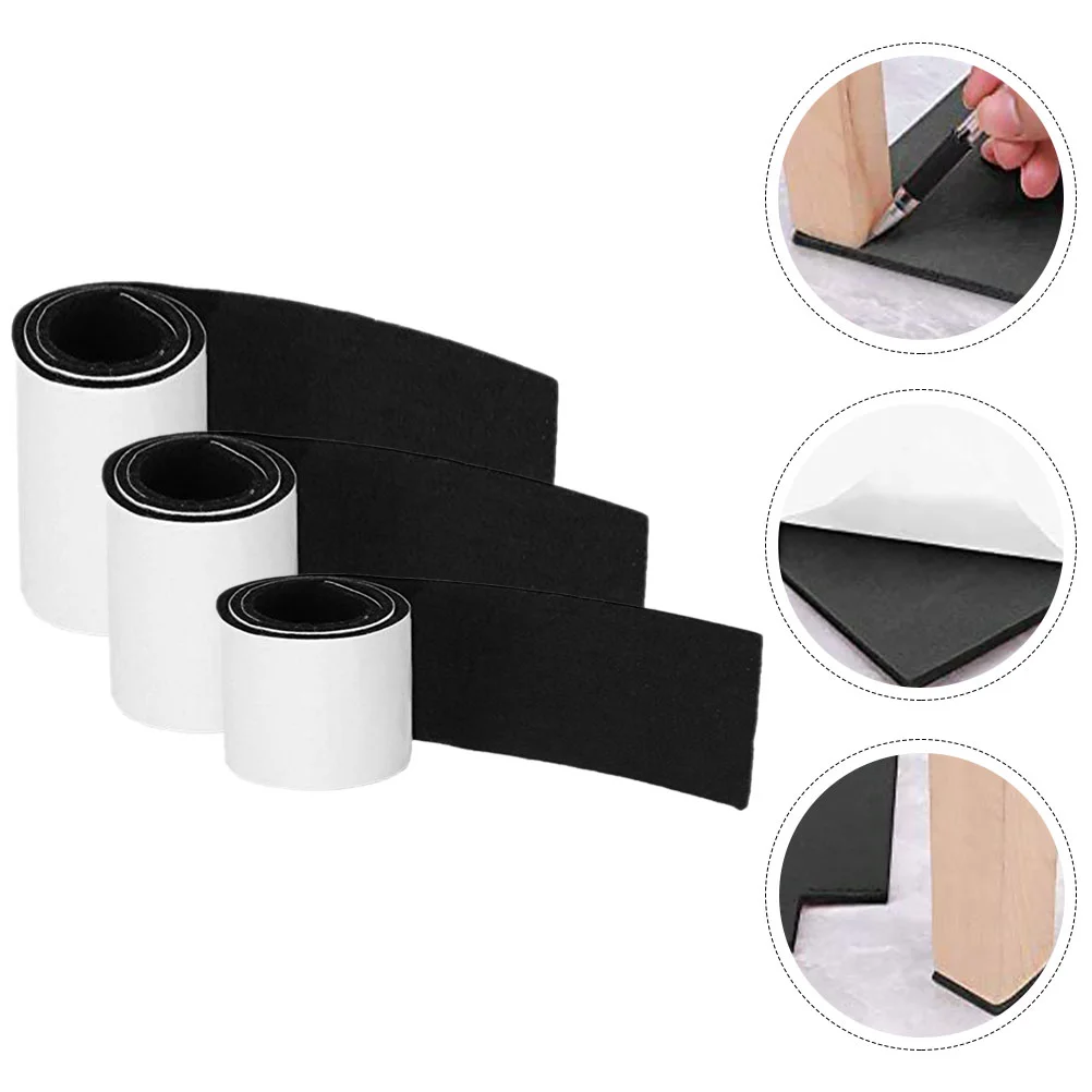 

3 Rolls Furniture Pad Home Protective Felt Strips Repair Tape Patch Chair Leg Mats
