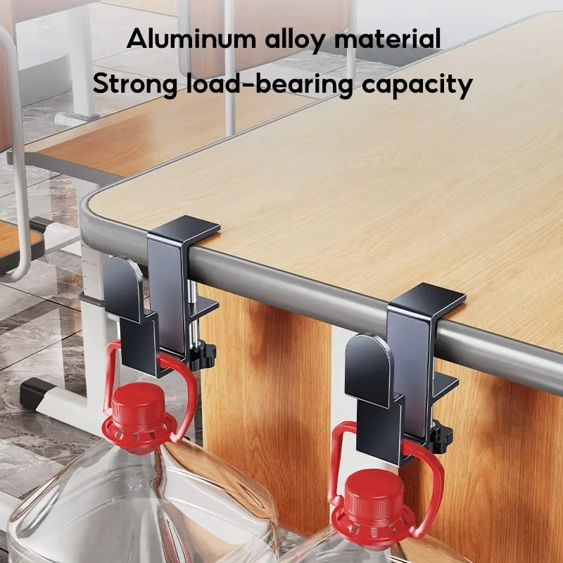 Eary 2 Pcs/Set Desk Side Storage Adjustable Laptop Holder for Home Office Clamp-on Shelf Tablet Computer Organizer For Bag Hooks