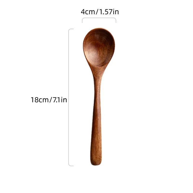 Wooden Spoon Kitchen Bar Supplies Four Piece Pack Creative Simple Soup Spoon Suitable for Honey Drinking Soup Drinking Coffee Reusable