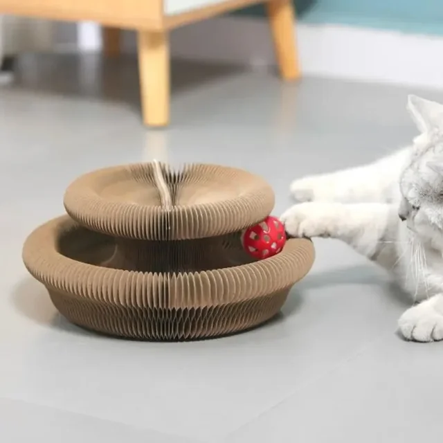 Durable Cat Toy Cat Accordion Magic Organ Cat Scratching Board Cat Toy Ball Scratch Pad Cat Scratcher Kitty Kurlz 4
