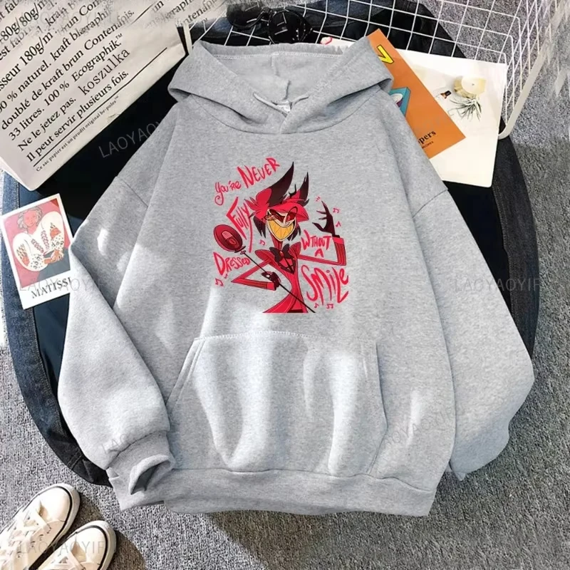 New Men's and Women's Hoodies If You Don't Smile You Will Never Wear A Formal Sportswear Hazbin Hotels Casual Pullover 3