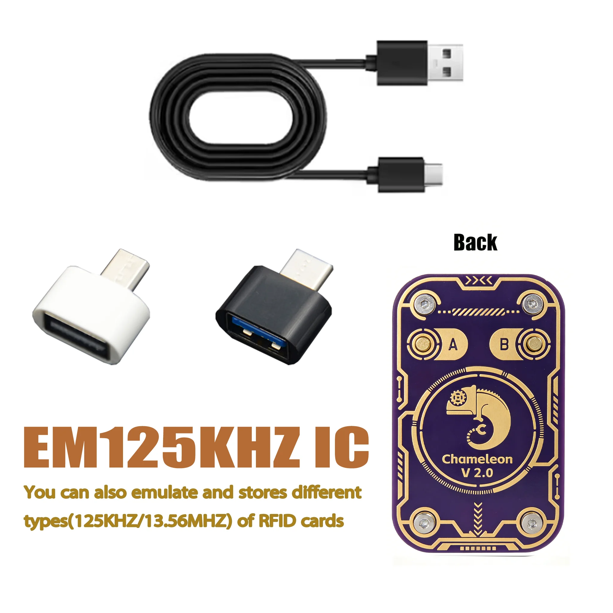 Chameleon Ultra Contactless Smart Card Emulator - Purple NFC Reader and Writer with RFID Smart Chip Copying功能