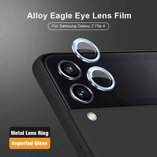 9D Curved Tempered Glass Metal Ring Camera Protector Cover For Samsung Galaxy Z Flip4 Flip 4 ZFlip4 Rear Lens Film Protect Cap