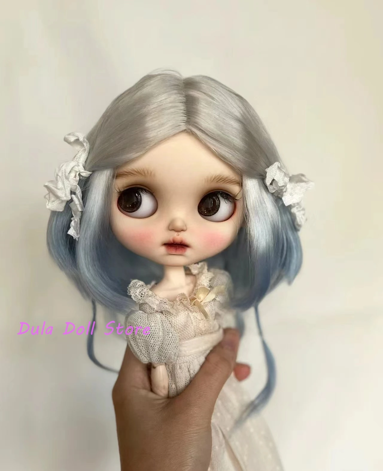 Фото Кукольные парики Dula для Blythe Qbaby, натуральные мохеровые волосы с переходом цвета, Твердые швы для головы 9-10 дюймов №4