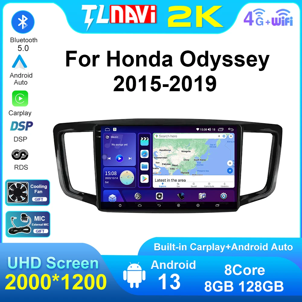 AutoRadio For Honda Odyssey 2015 2016 - 2019 Car Radio Android Auto ...