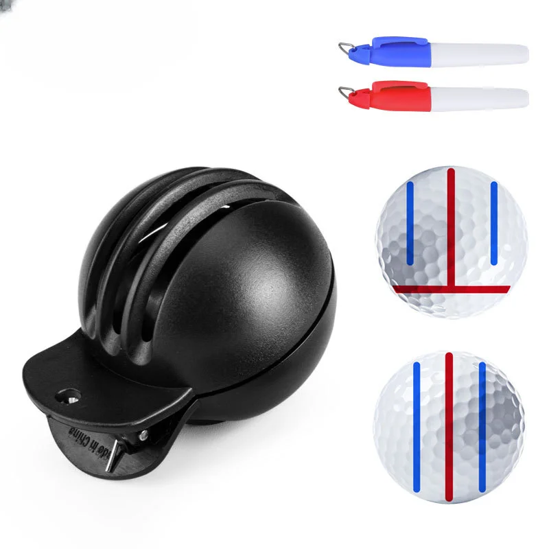 1Set Golf Ball Tri Line Marker Pen Golf Alignment Kit Easy Ball Liner