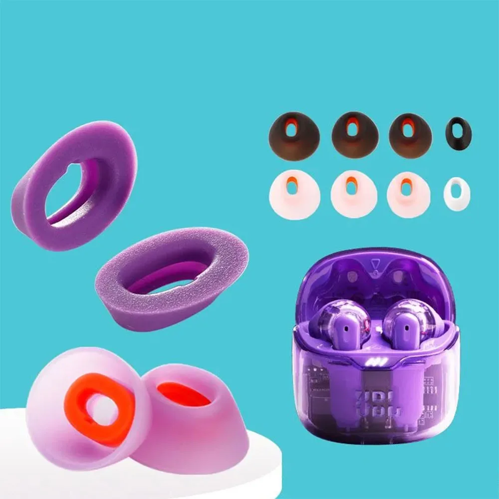 BeisDirect Lot de 4 paires d'embouts de rechange pour écouteurs JBL Tune Flex en silicone (noir BeisDirect Lot de 4 paires d'embouts de rechange pour écouteurs JBL Tune Flex en silicone (noir