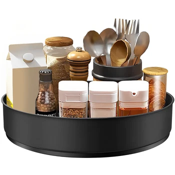 Organizzatore per giradischi a strati in acciaio inossidabile, portaoggetti da cucina multifunzione, vassoi decorativi, portaspezie rotante, accessori da cucina 1