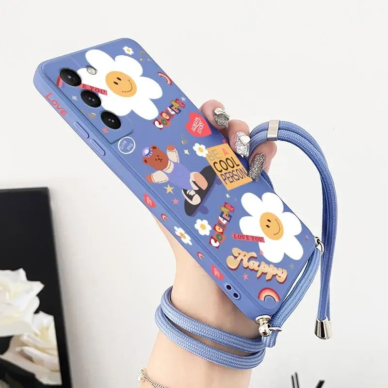 Slithering Bear Crossbody Lanyard Silicone Phone Case Cover