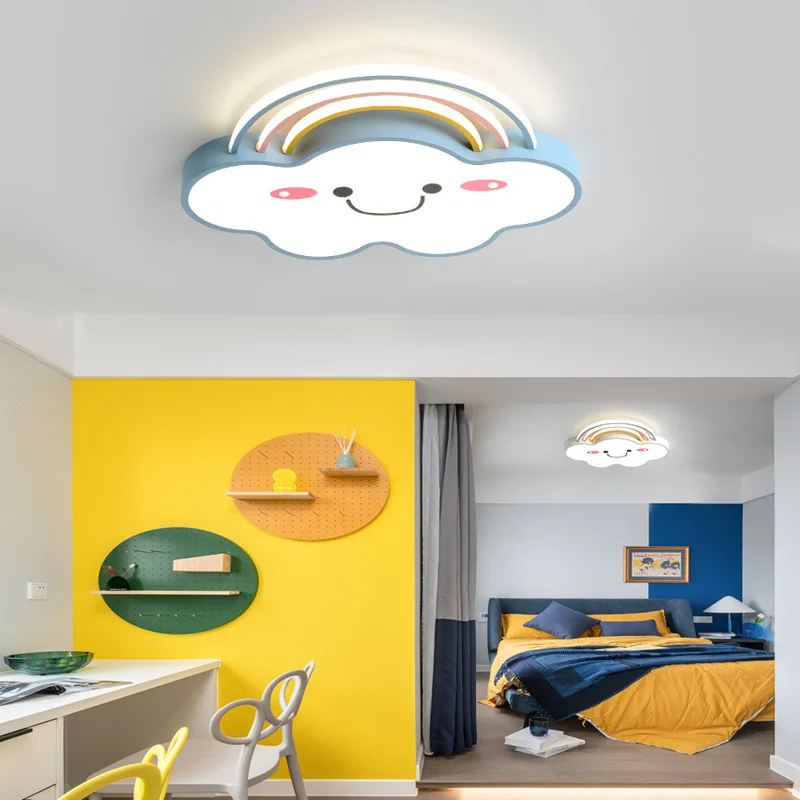 

Modern Minimalist Creative Cartoon Children's Rainbow Cloud Lamp Boy And Girl Bedroom Study Eye Protection Ceiling Lamps