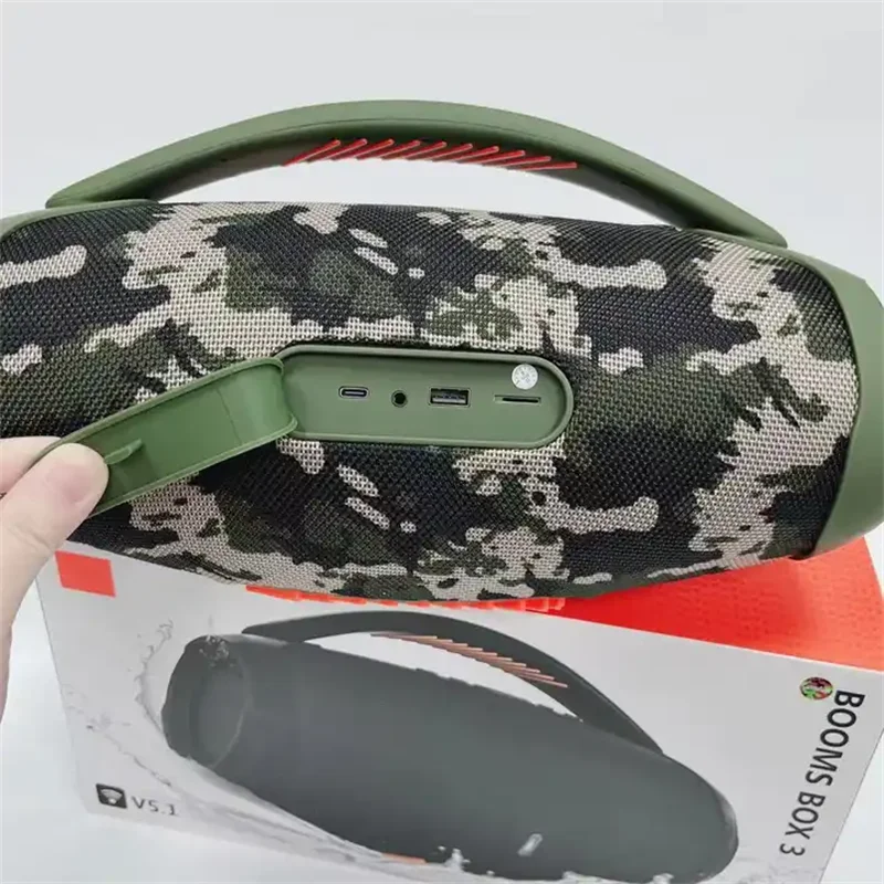 Boombox 3 무선 블루투스 스피커, 휴대용 야외 파티 뮤직박스, 서브 우퍼, RGB 스테레오, TWS 홈 스피커, 지지대 TF, AUX, USB