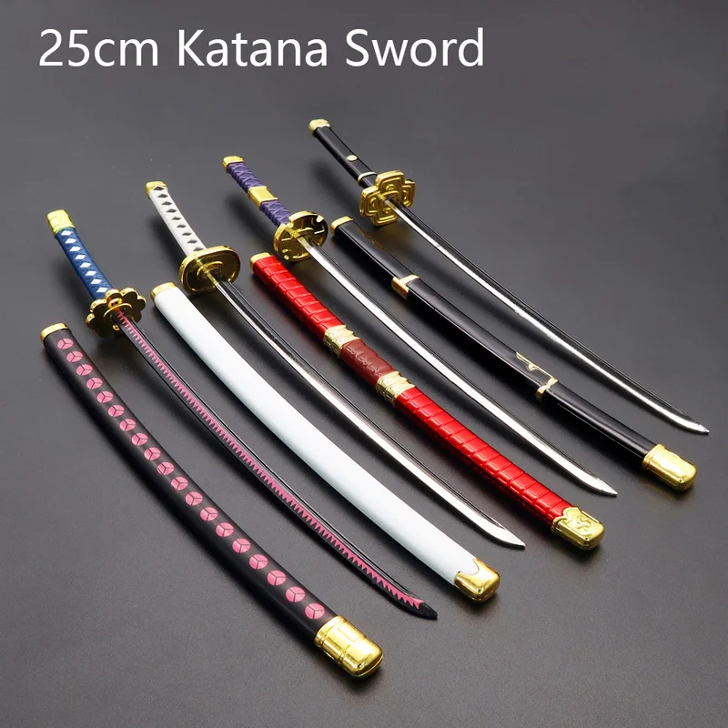 25cm de metal katana espada zoro espada samurai lâmina espadas japão anime acessórios brinquedo