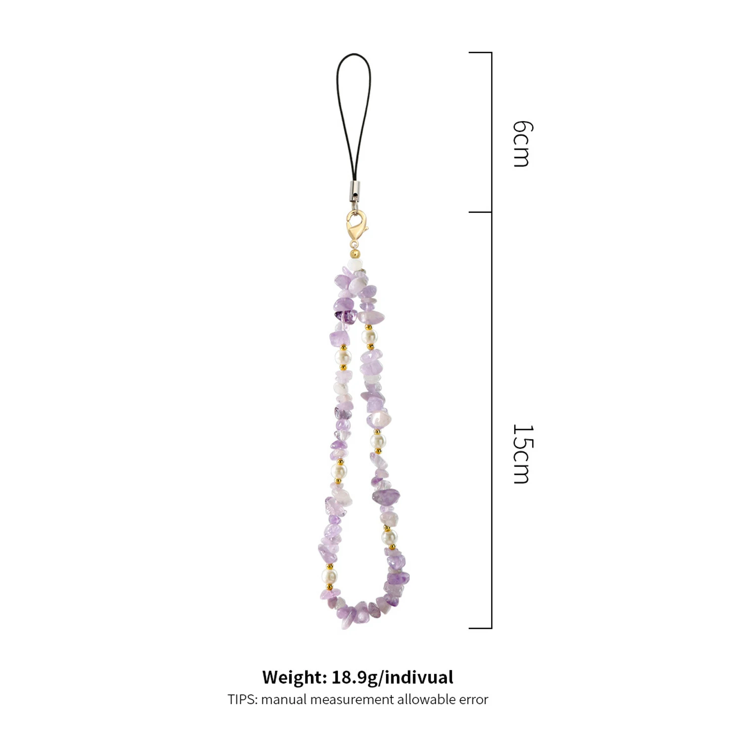 Handmade Bohemian Gemstone Pearl Phone Lanyard Accessory