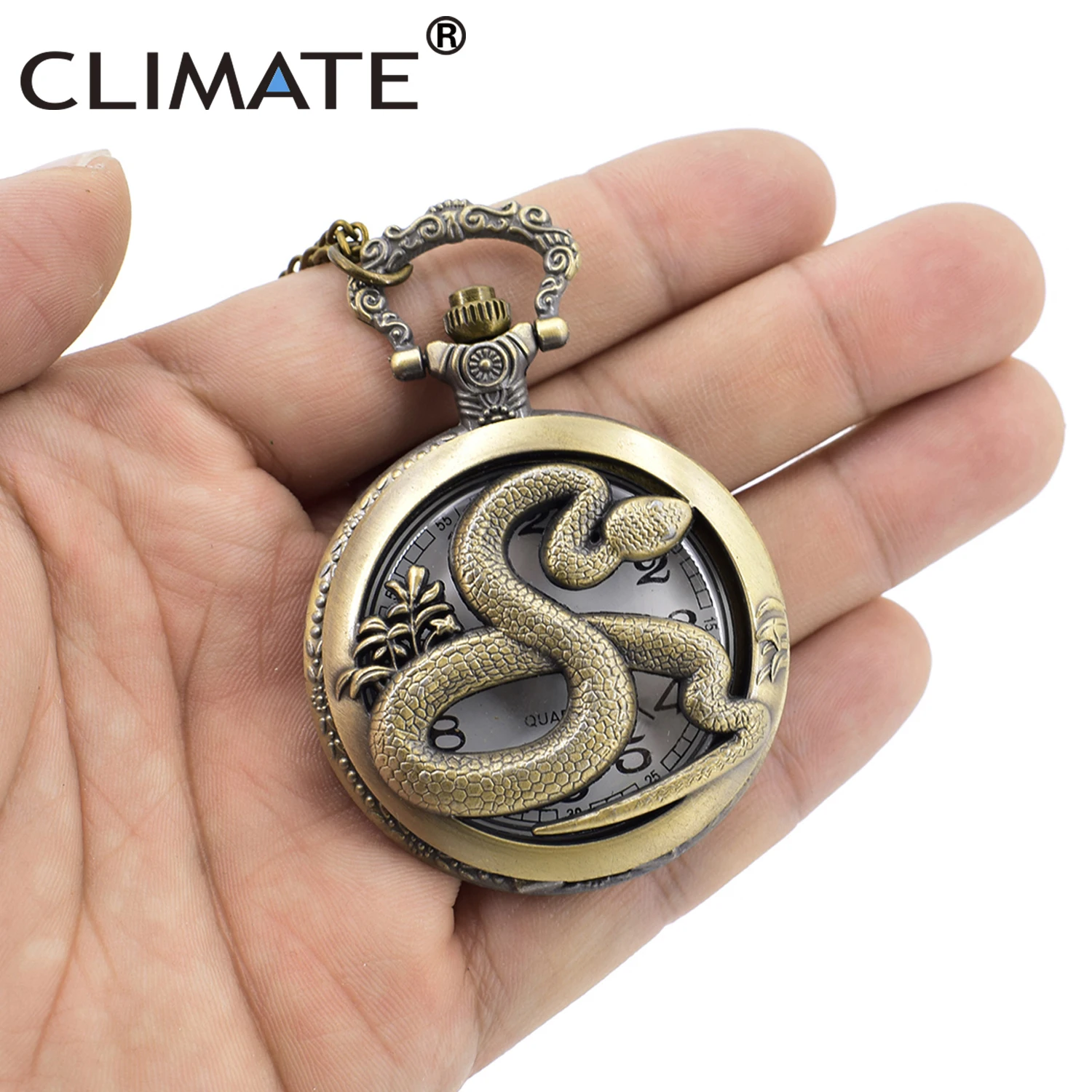 Orologio Da Tasca Da Uomo Cool Snake Orologio Da Tasca Retrò Vintage Serpente Orologio Da Tasca Arabo Con Quadrante Al Quarzo In Lega Di Bronzo Tondo 