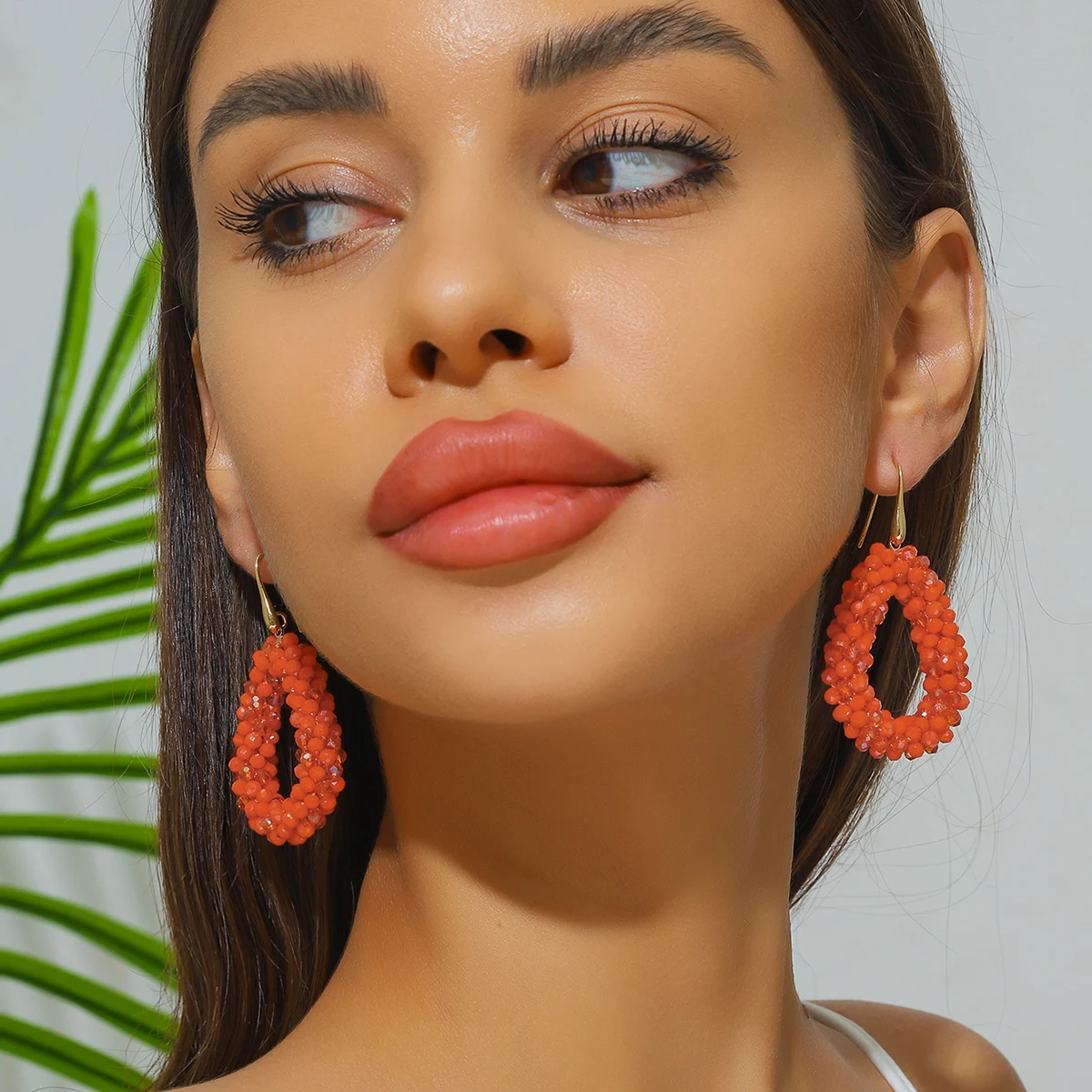 Boho Style Multicolor Water Drop Earrings for Women Elegant Handmade Crystal Beads Hanging Earrings Summer Beach Party Jewelry