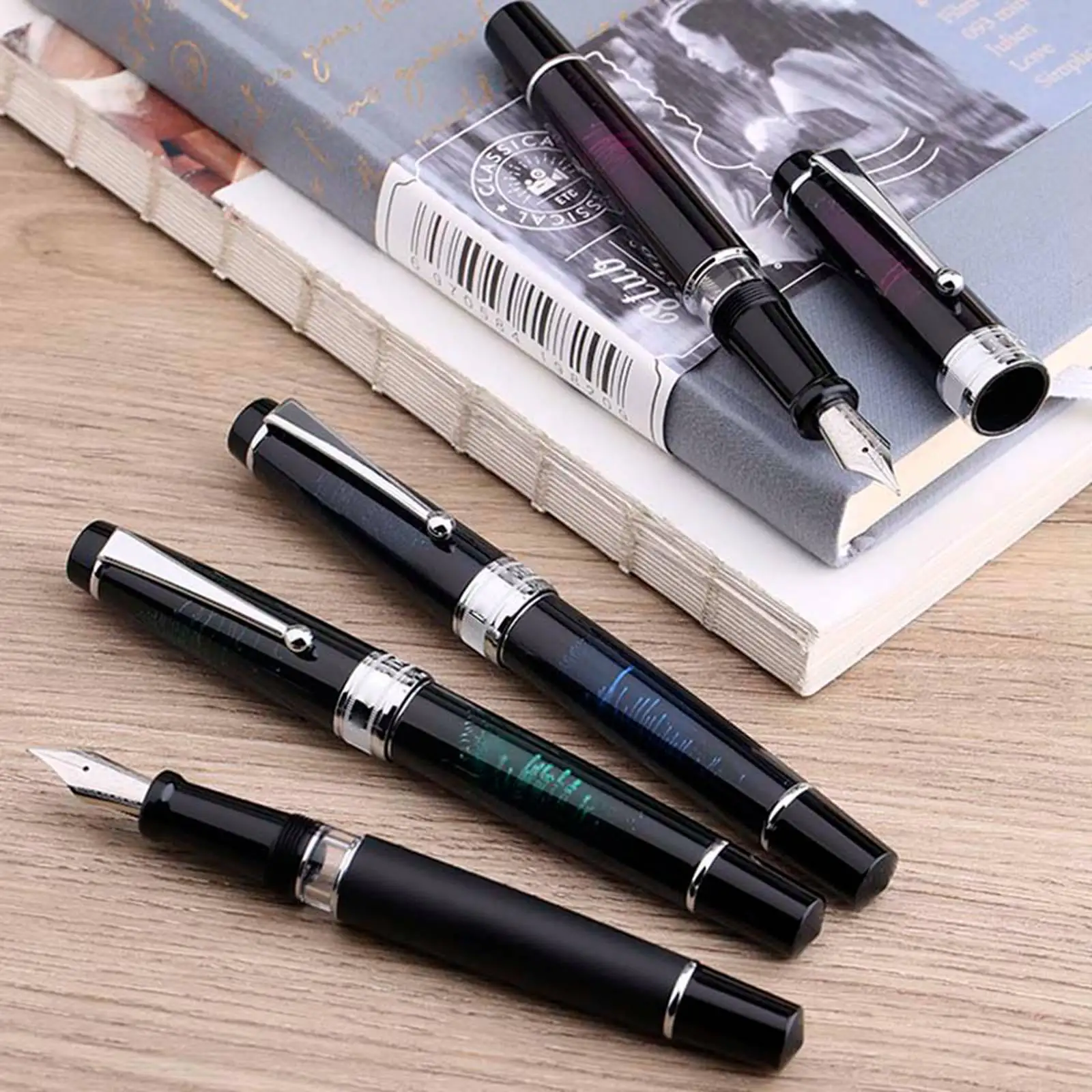 

MAJOHN T5 Fountain Pen Metal Paint Piston Fountain Pen Bright nib Extra Fine Calligraphy Practice Students office gift pen