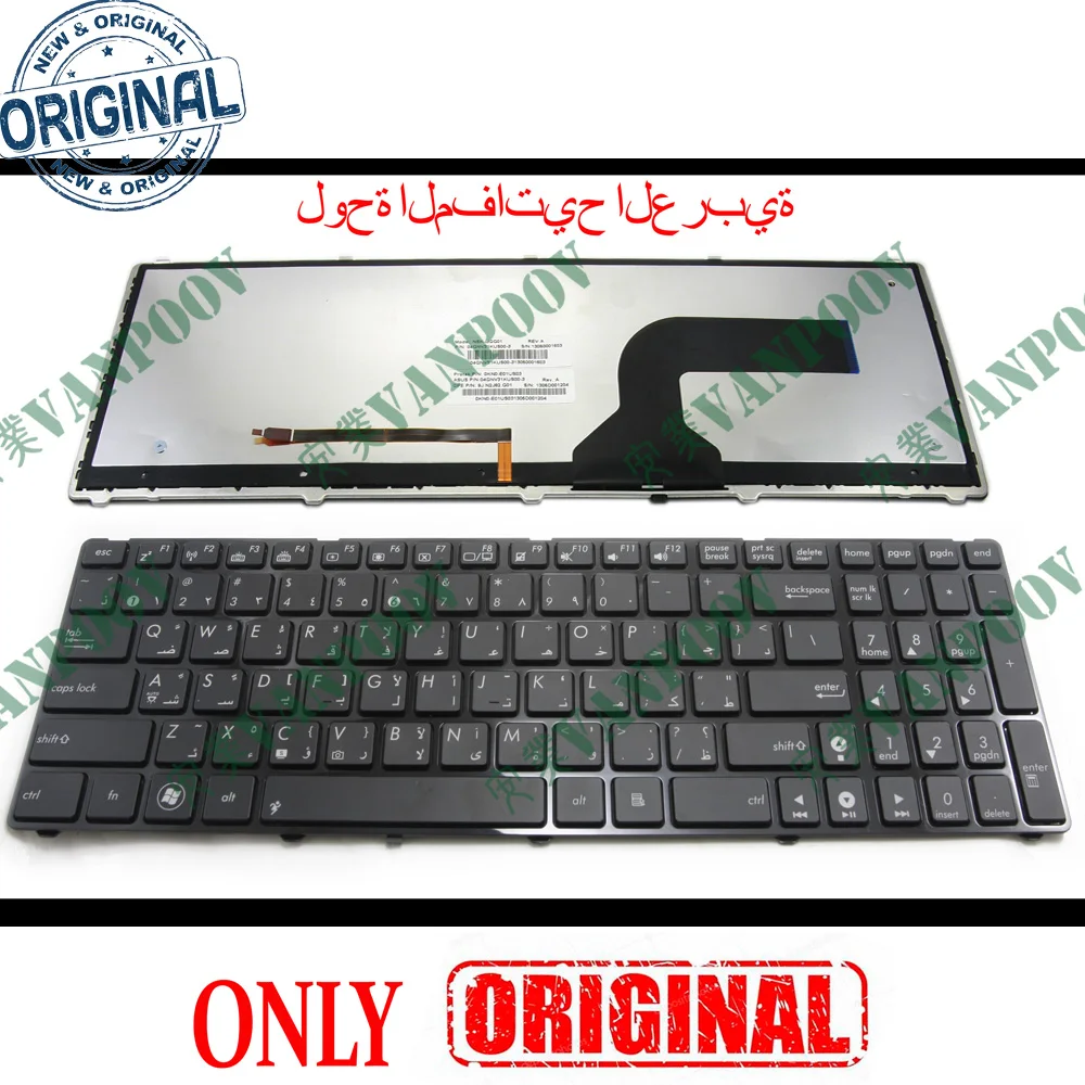 Nuovo Arabo Tastiera Del Computer Portatile Notebook Per Asus K50 (K50Ab K50Af K50C K50Ij K50In K50Id) P50 K60 K61 K62 K70 K70Ij F90 X5D Ar Ab