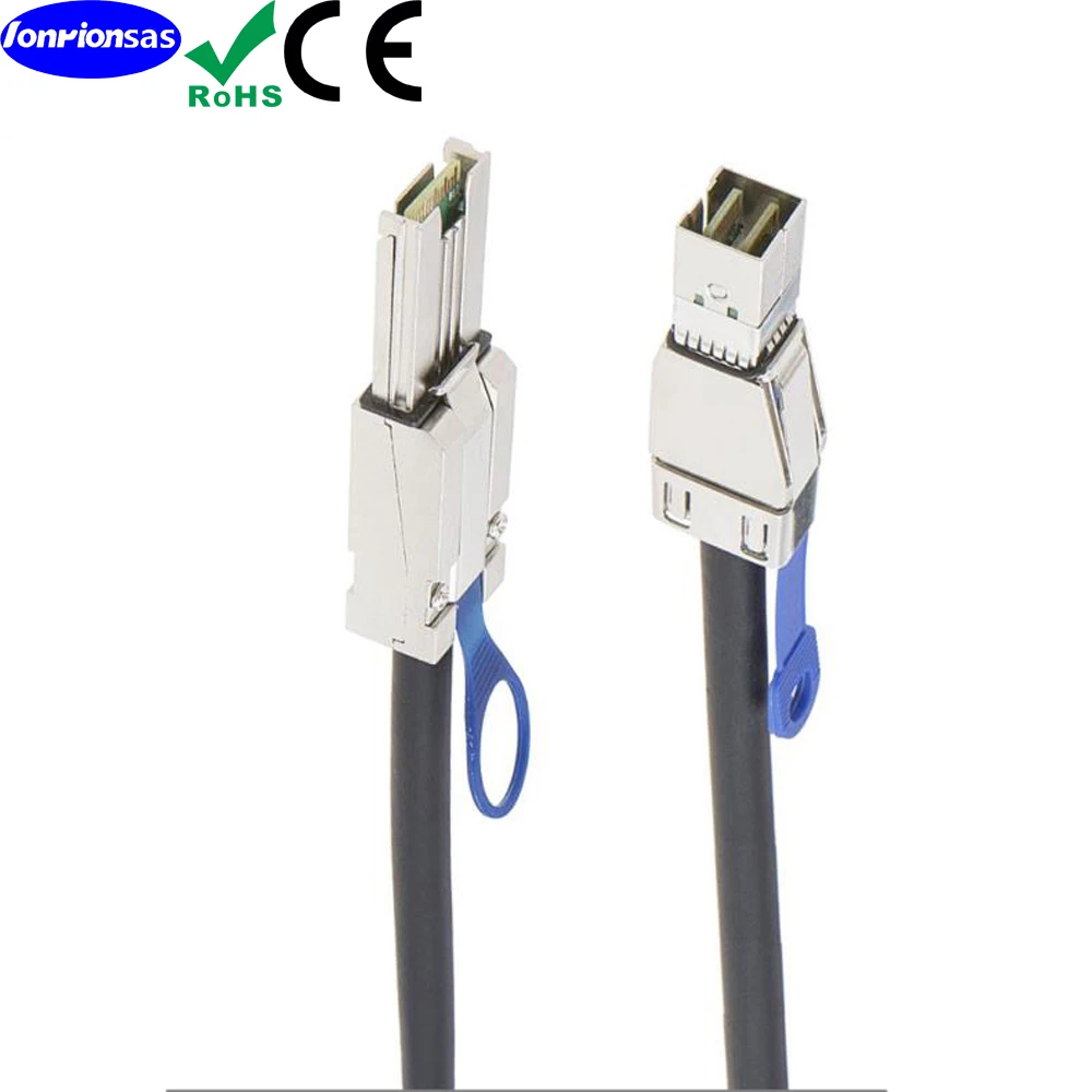 LONRIONSAS Mini SAS 4X SFF-8088 to Mini SAS 고밀도 HD SFF-8644 데이터 서버 레이드 외부 케이블